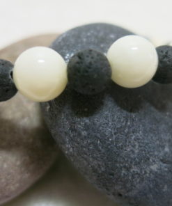 bracelet white coral with black lava near
